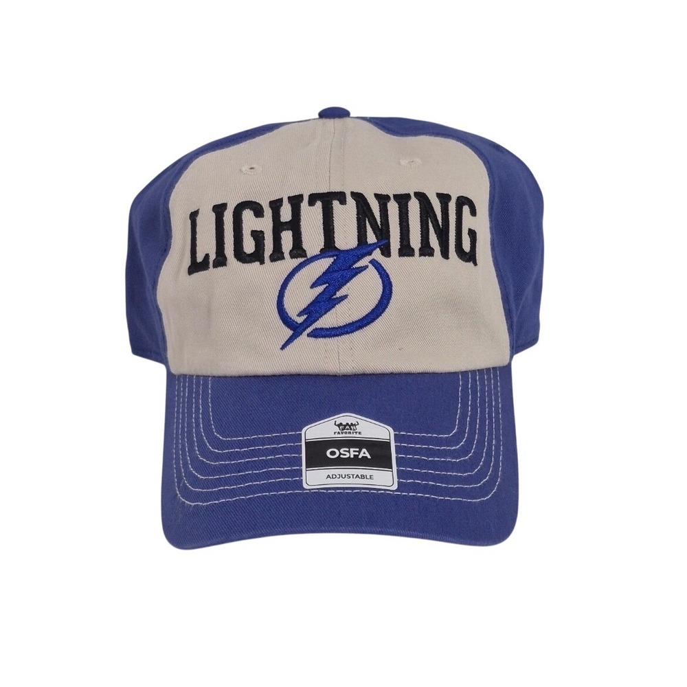 Fan‎ Favorite Tampa Bay Lightning NHL Hat Blue Khaki Adjustable One Size